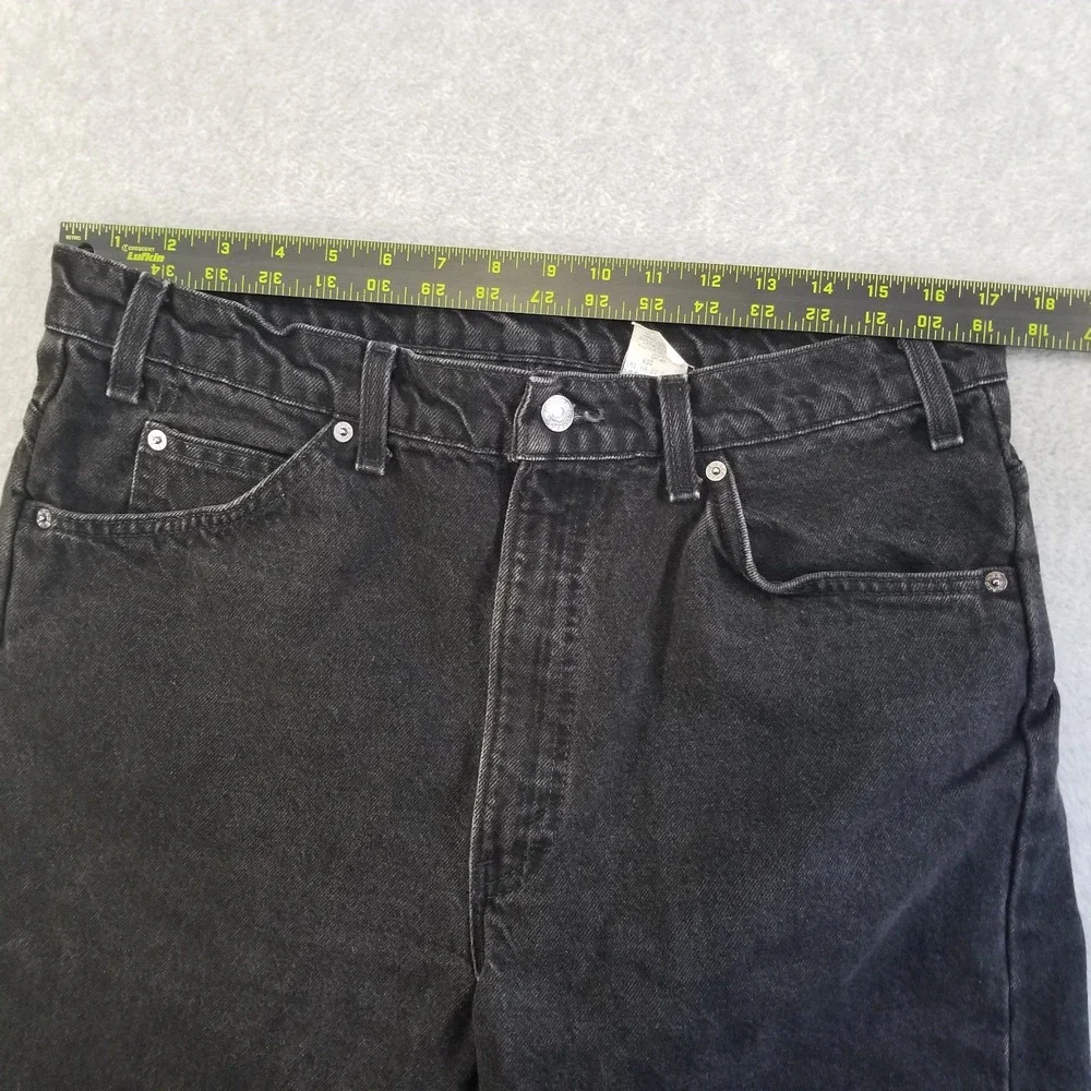 VTG Levi's 505‎ Jeans Mens 38x30 Fits 34x26 Black Orange Tab Hemmed Made in USA